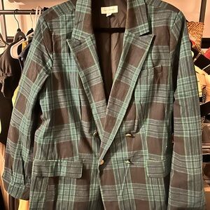 Free Assembly Tartan Double Breasted Blazer XXL